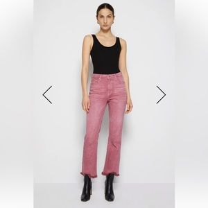 NWOT Jonathan Simkhai River High-Rise Straight-Leg Jeans, Pink, size 25
